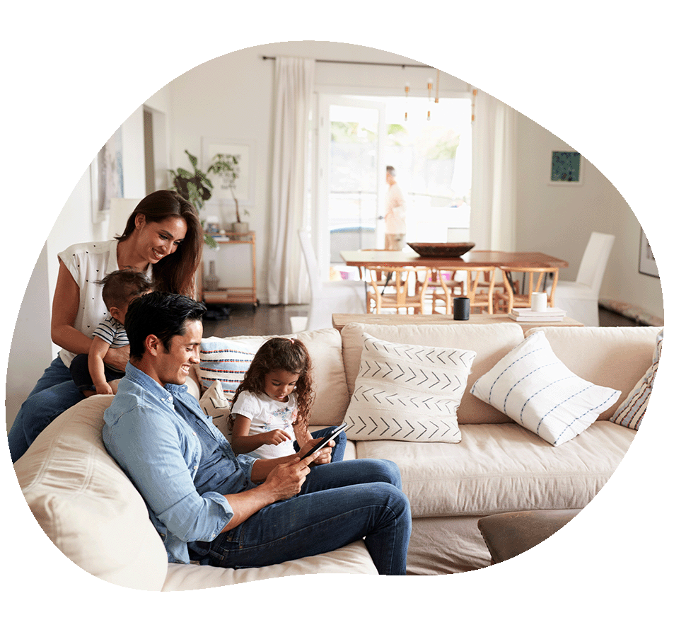 Family in living room