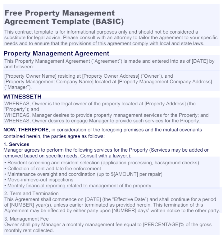 Free Property Management Agreement Template + Tips to Write free-property-management-agreement-template-tips-to-write