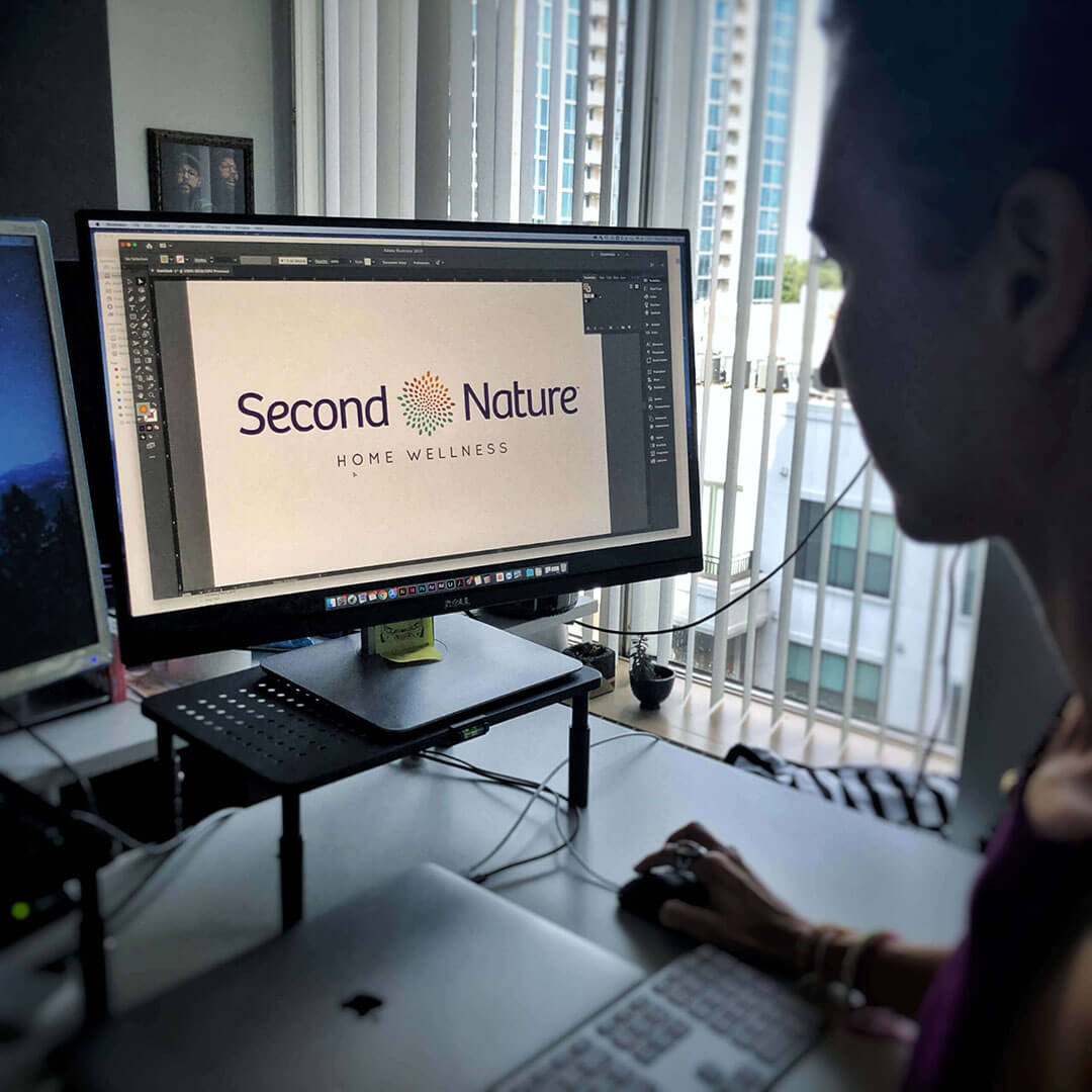 Second Nature logo being designed